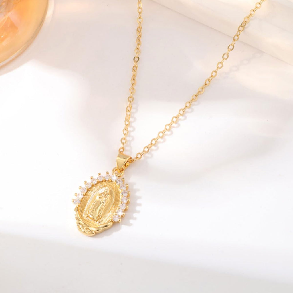 Our Lady of Guadalupe Virgin Mary Necklace - 14K Gold Plated