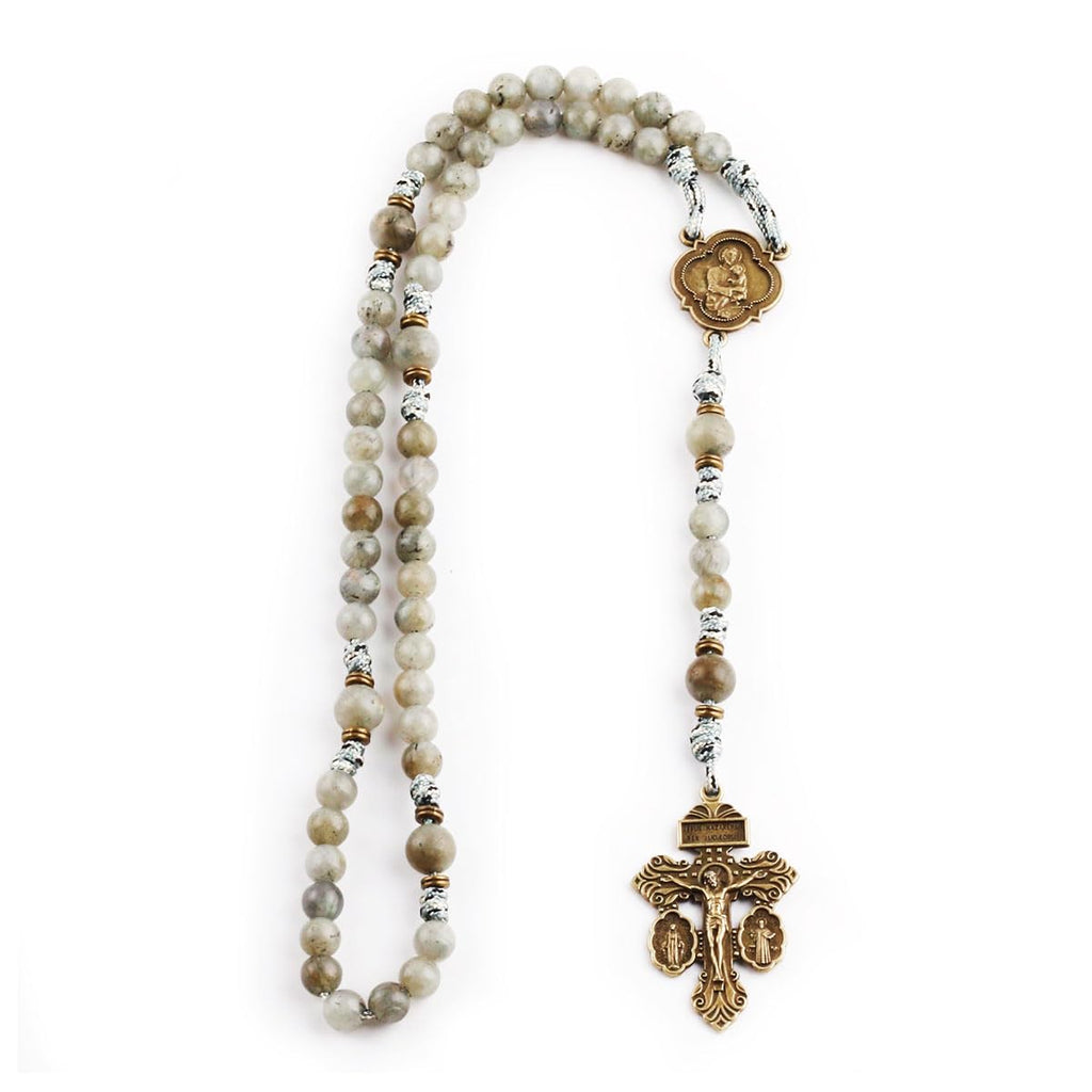 St. Joseph Labradorite Stone Paracord Rosary