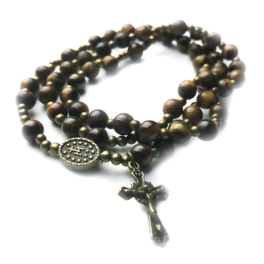 Tiger Eye Stone Rosary Bracelet