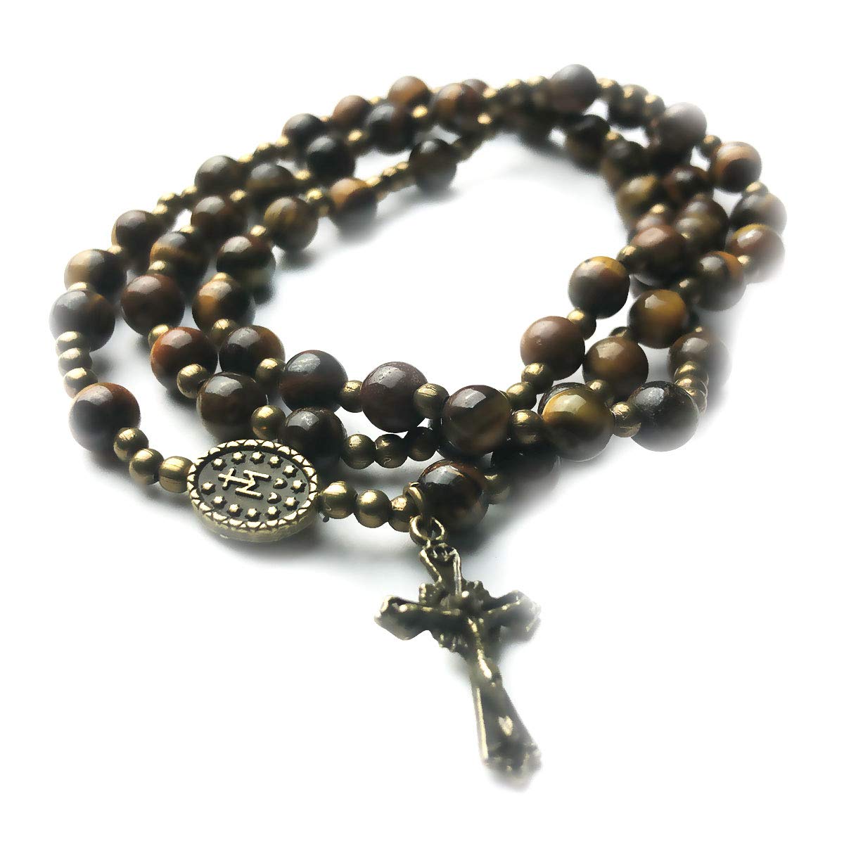 Tiger Eye Stone Rosary Bracelet