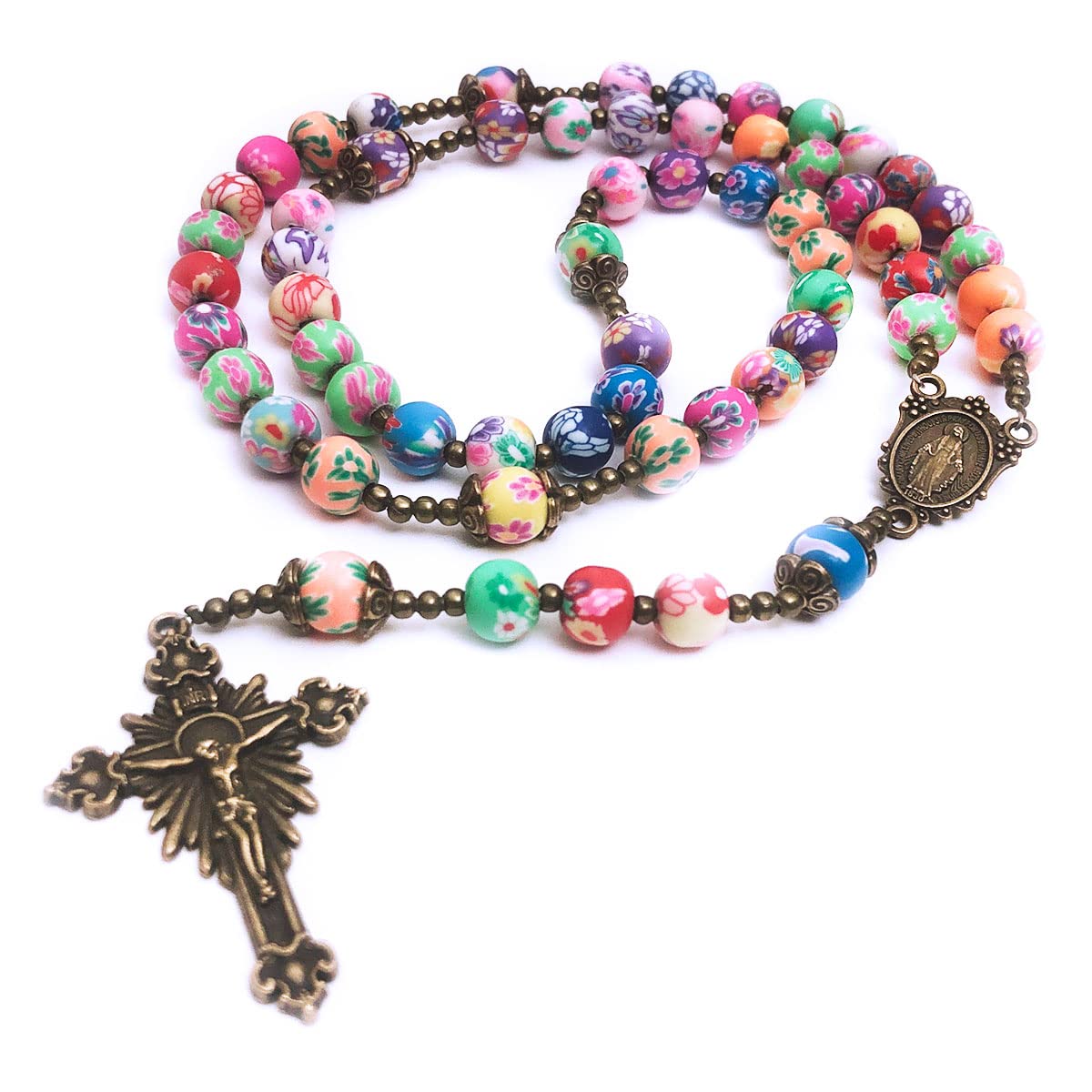 Miraculous Medal Colorful Rosary