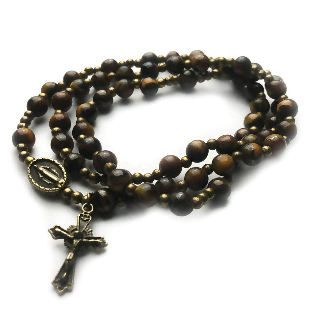 Tiger Eye Stone Rosary Bracelet