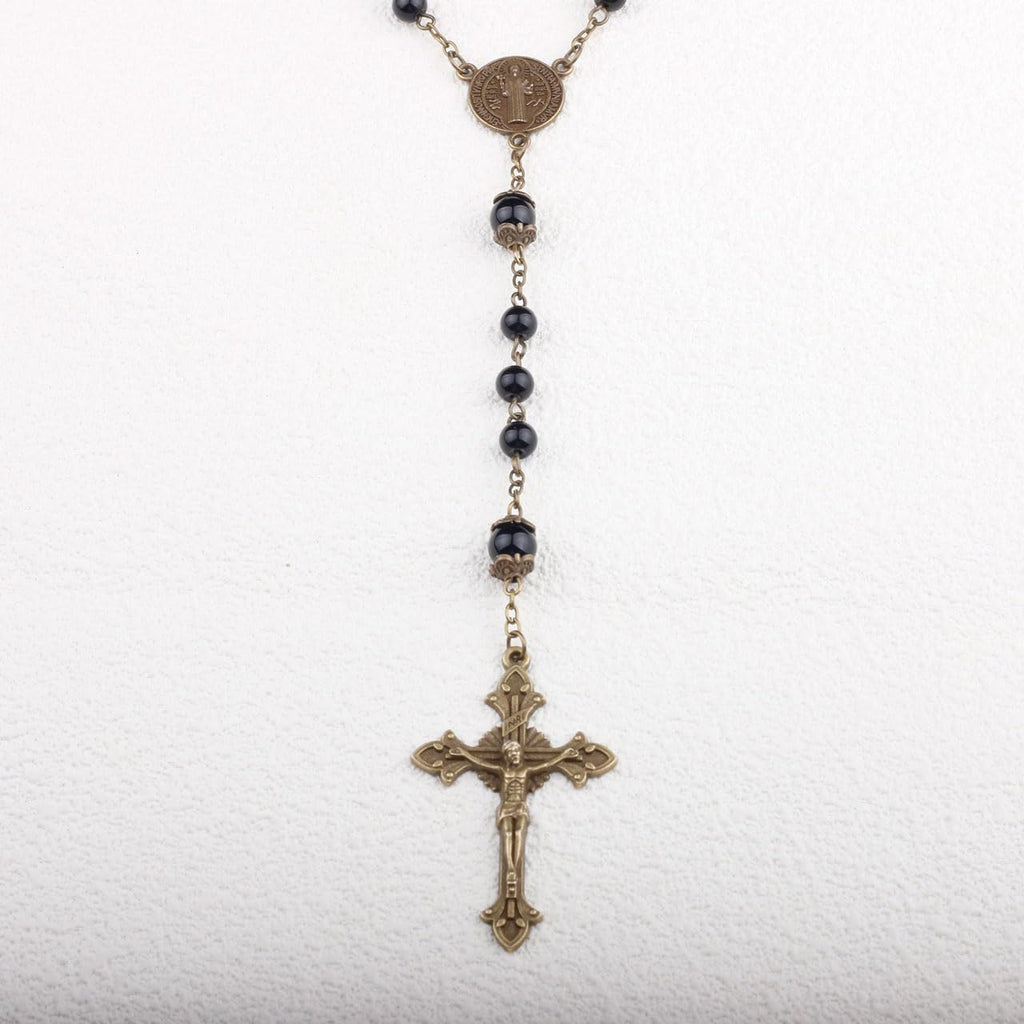 St. Benedict Black Rosary with Crucifix and Medal