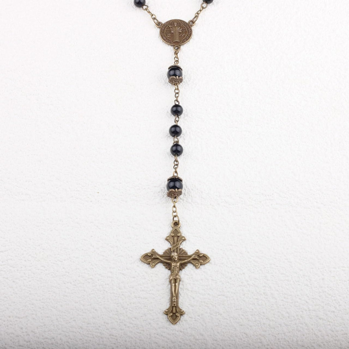St. Benedict Black Rosary with Crucifix and Medal