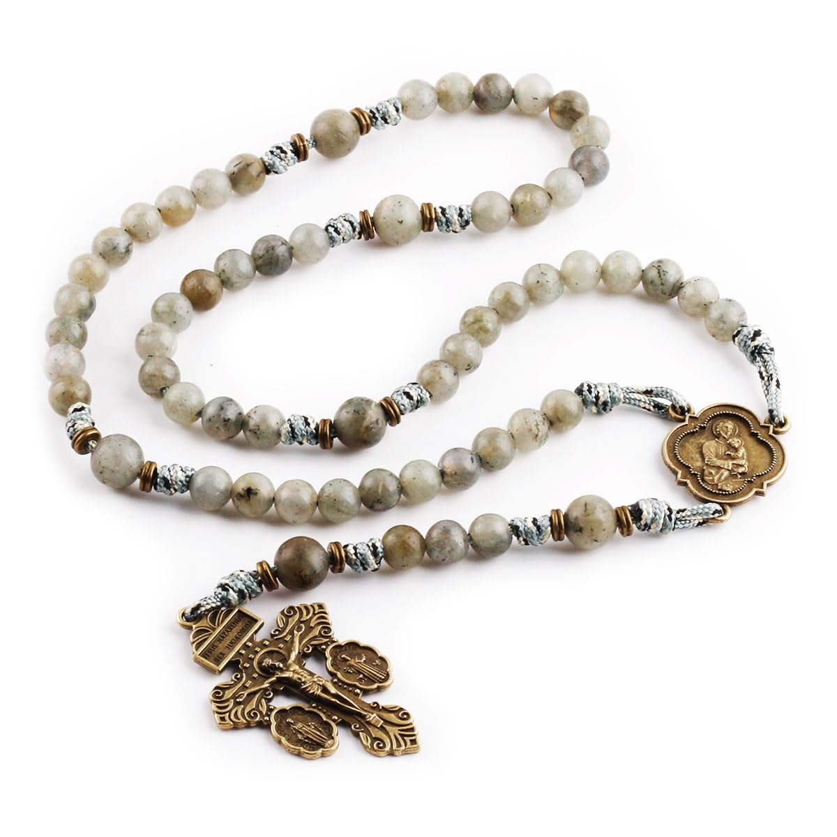 St. Joseph Labradorite Stone Paracord Rosary