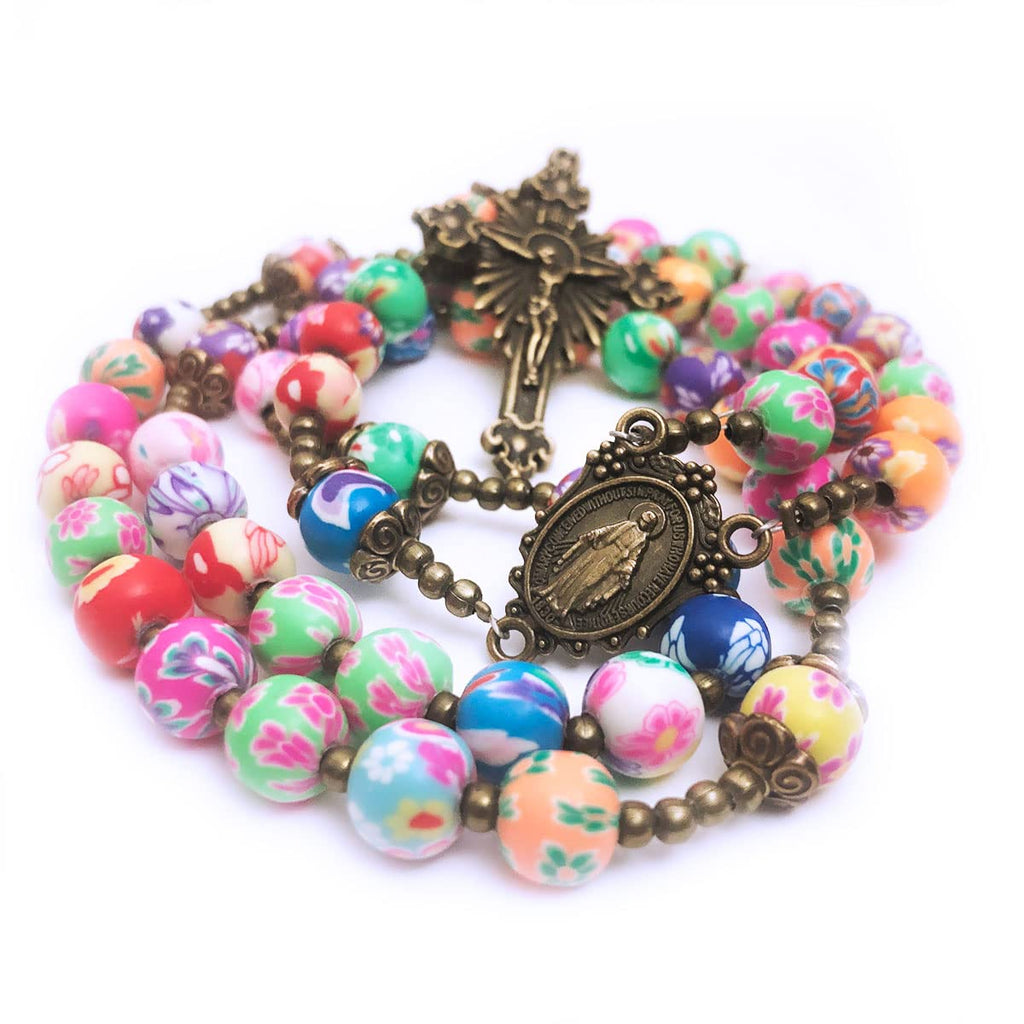 Miraculous Medal Colorful Rosary