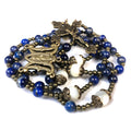 Our Lady of Graces Blue Lapis and Mother of Pearl Stone Rosary
